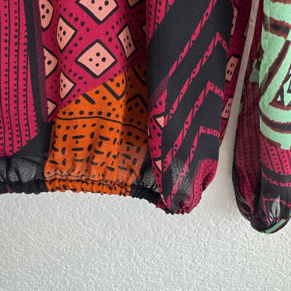 Diane Von Furstenberg Hathaway Multicolor Blouse size Small - Picture 8 of 12